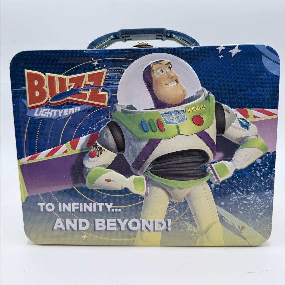 Toy Story Buzz Lightyear metal tin lunch box Disney Pixar vintage nostalgia
